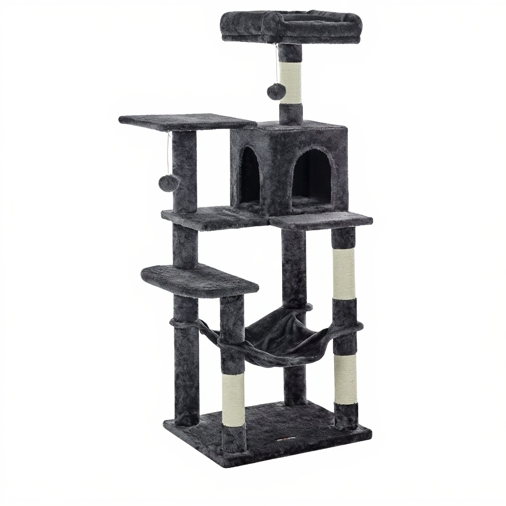 arbre-a-chat-maine-coon-design-143cm-le-refuge-cosy-xxl-avec-hamac-noir