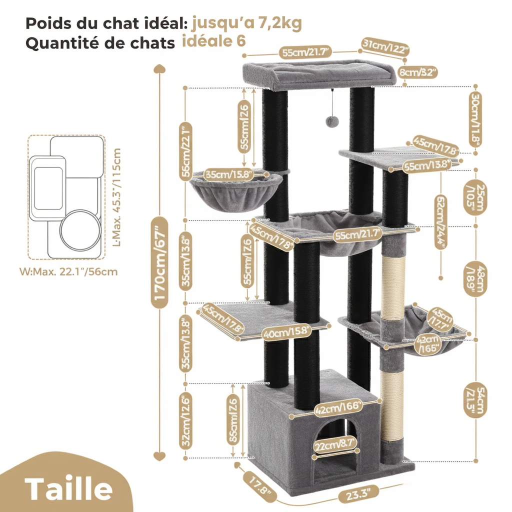 arbre-a-chat-maine-coon-en-bois-170cm-refuge-xxl-avec-3-coupelles-dimensions