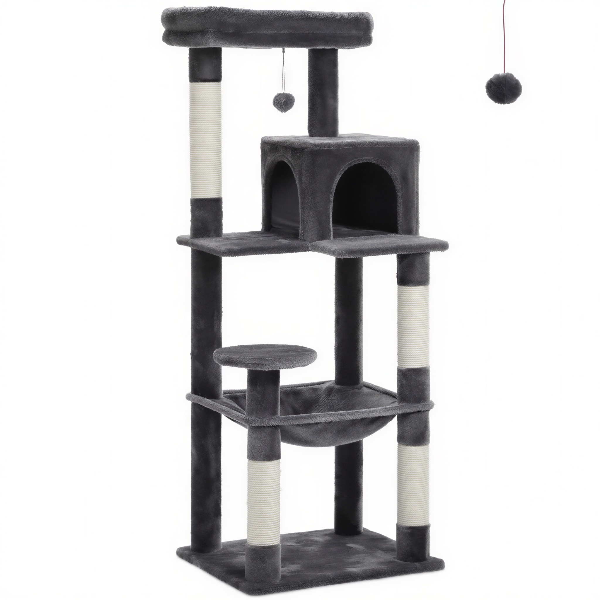 Arbre à Chat 143 cm pour Maine Coon - Griffoir Sisal et Niche