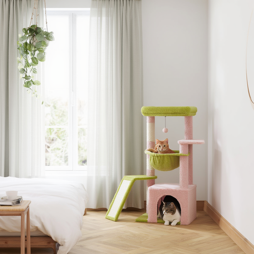 Arbre à Chat Design 91 cm avec Hamac et Niche