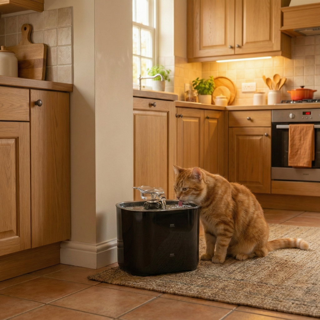 fontaine-a-eau-pour-chat-noir-chat-qui-boit-cuisine