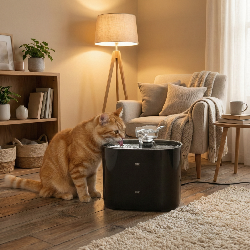 fontaine-a-eau-pour-chat-noir-chat-qui-boit